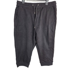 Tackma Black Elastic Waist Drawstring Men's Grazer Cropped Jogger Pants XL NWT